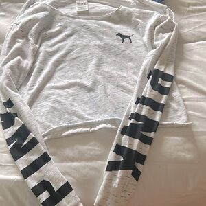 PINK long sleeve crop top